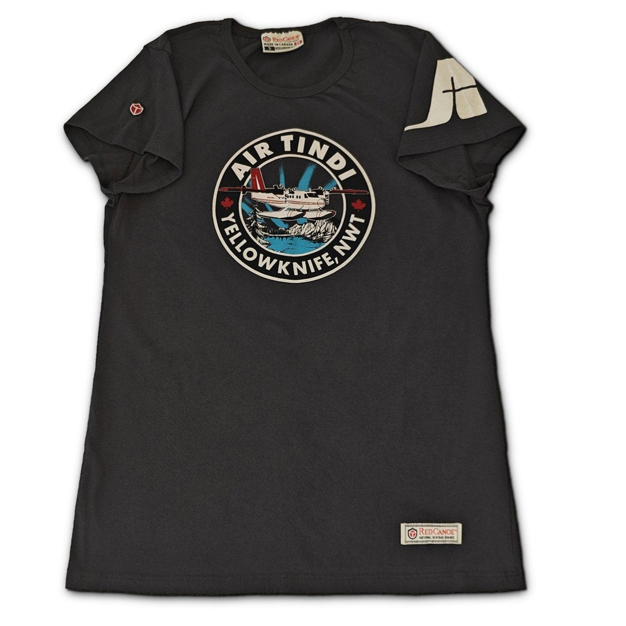 Air Tindi Twin Otter Aurora T-Shirt in ladies on a white background