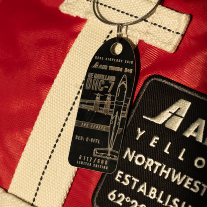 Air Tindi Plane Chain of Dash 7 C-GFFL in Black on a Travel Stow Bag