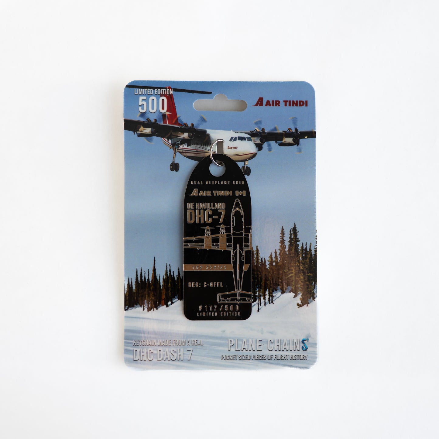 Plane Chain of a Dash 7 C-GFFL in black