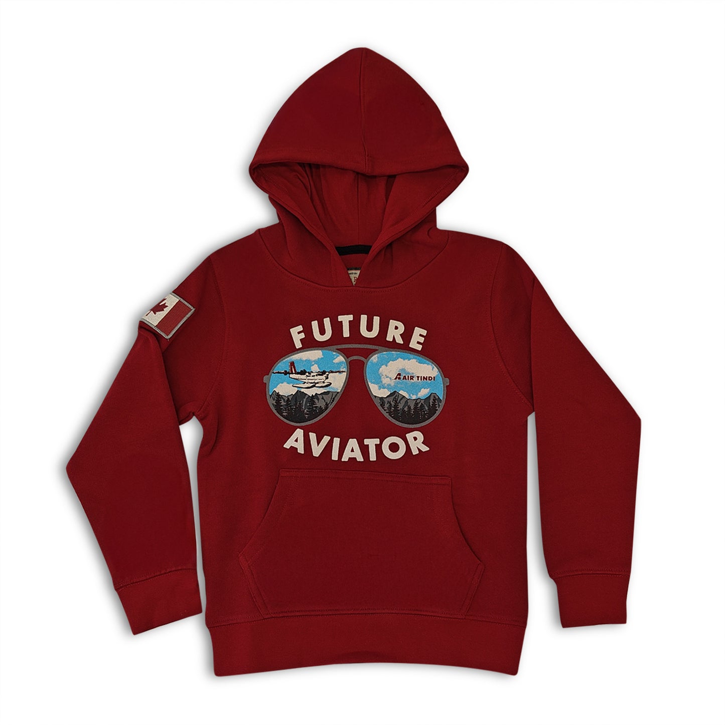 Air Tindi Future Aviator Youth Hoodie on a white background