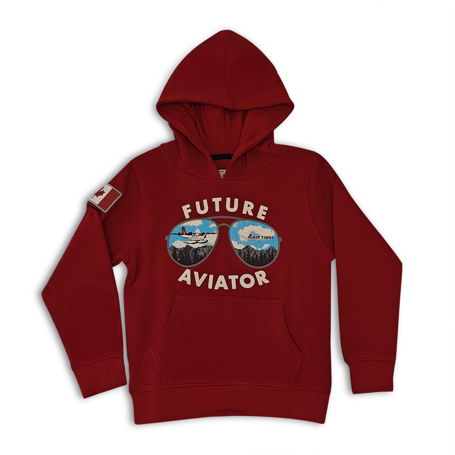 Air Tindi Future Aviator Youth Hoodie on a white background