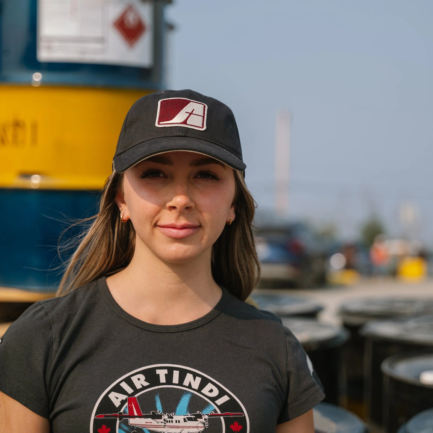 Model wearing an Air Tindi Signature Cap