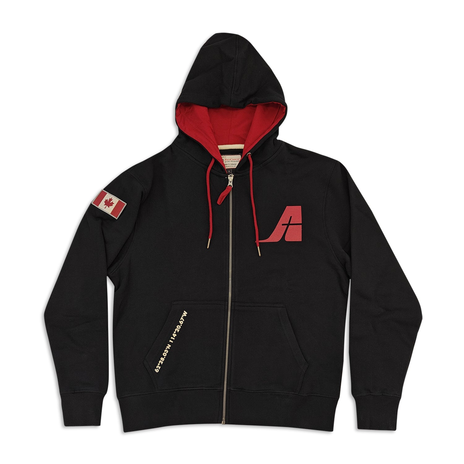 Air Tindi Signature Full Zip Unisex Hoodie on a white background