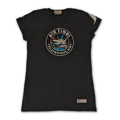 Air Tindi Twin Otter Aurora T-Shirt in ladies on a white background