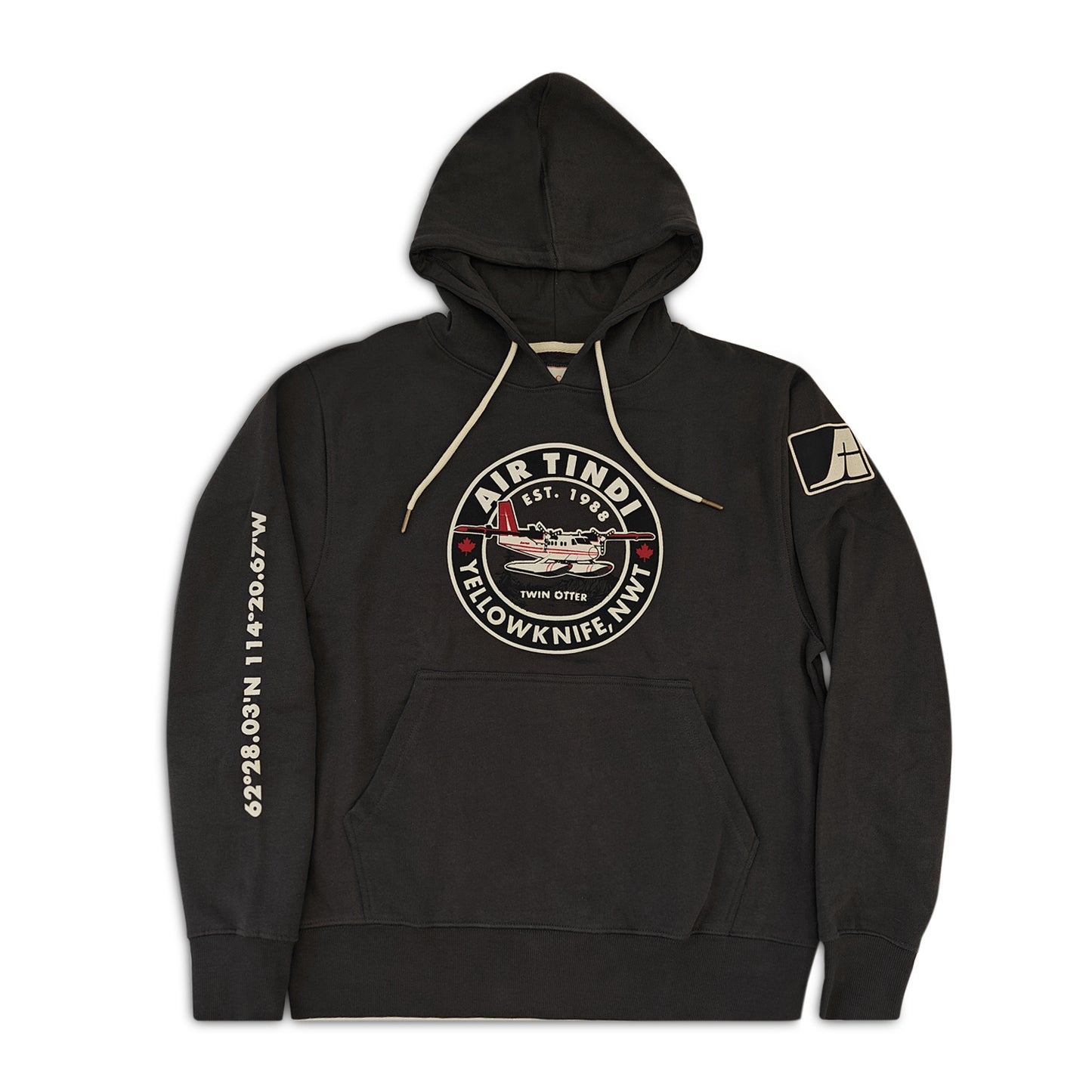 Air Tindi Twin Otter Hoodie on a whitev background